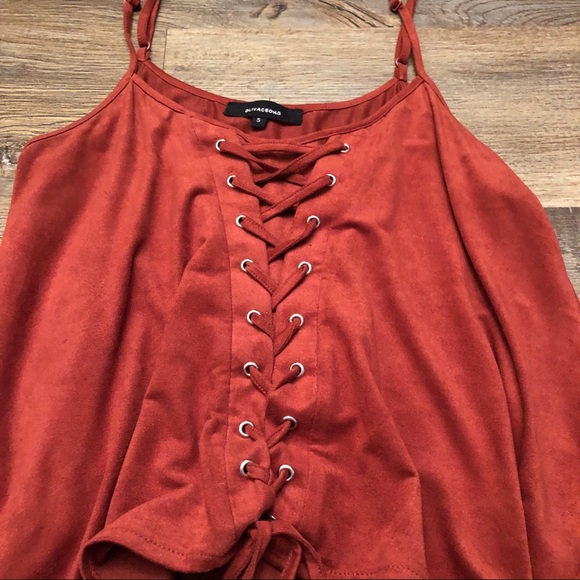 Rust Suede Top - Picture 2 of 4